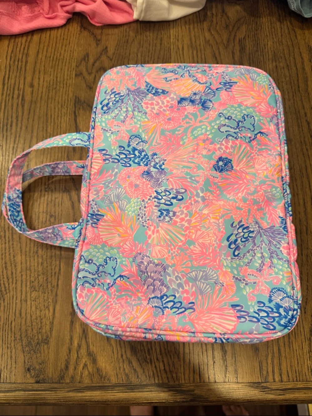 Lilly Pulitzer Pink, Aqua & Purple Floral Cosmetic Pouch - Picture 8 of 8
